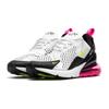 Nike Air Max 270 White Black Laser Fuchsia Volt GS Sneakers 943345-102