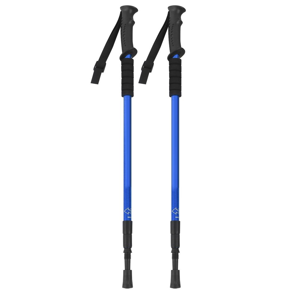 Trekking Pole Set Walking Stick Camping Hiking Ski Pole Shock Absorber Telescopic CrutchesBlue