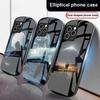 Red Moon Explorer For IPhone 16 Pro Max 15 Pro 14 13 12 Mini 11 XS Max XR 7 8 Plu SE 2022 Elliptical Glass Phone Case