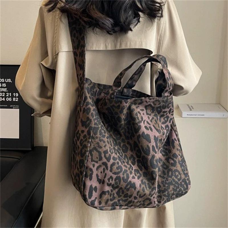 

Women s Fashion Leopard Print Tote Bag, Large Capacity Shoulder Bag, Casual Trendy Versatile Daily Commute & Shopping Bag кавовий