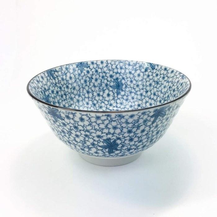 Mino Ware Chawan 5.0 Inch Rice Bowls 5-Pattern Set with Gift Box, Ceramic Mino Yaki, White, 5.1 X 2.6 Inches