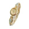 Ladies Vintage Bracelet Watch Retro Oval Dial Quartz Wristwatch Elegant Faux Gemstone Dress Watch for Office Date Party