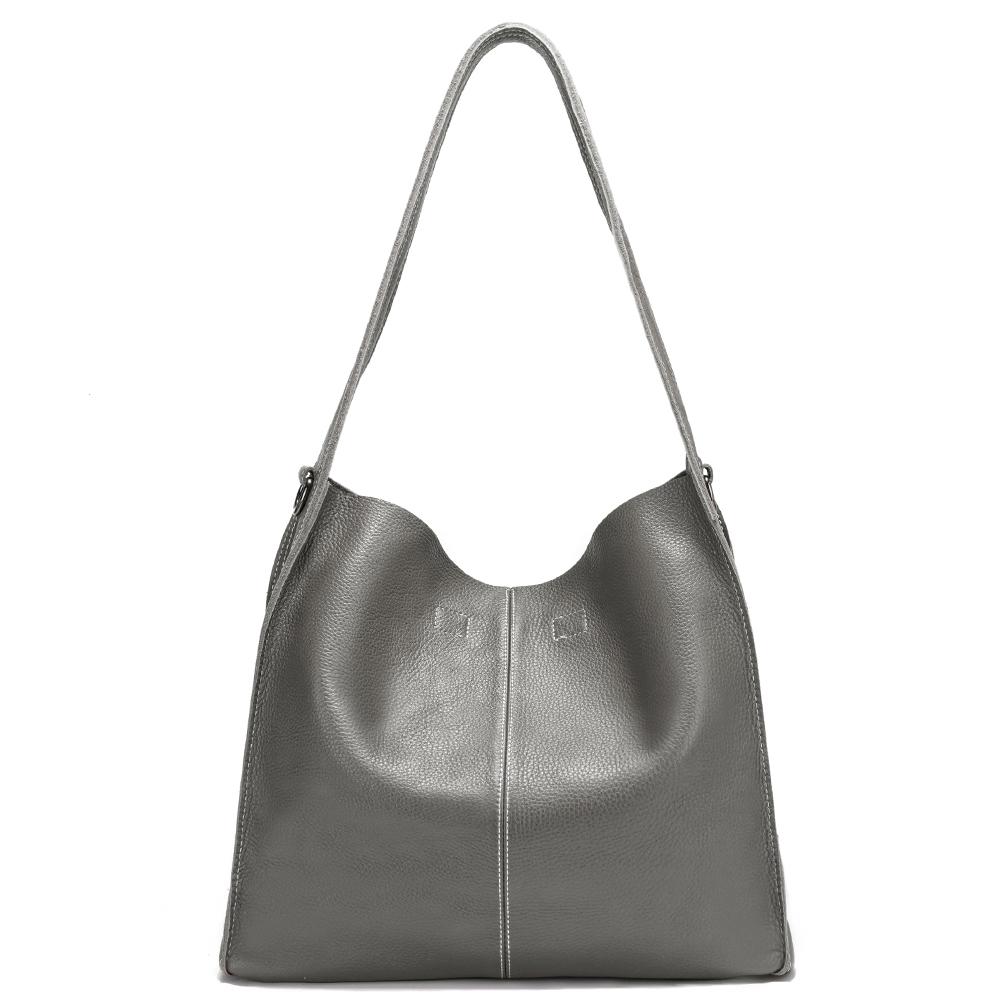 

Сумка-хобо из мягкой кожи Zency для женщин серый