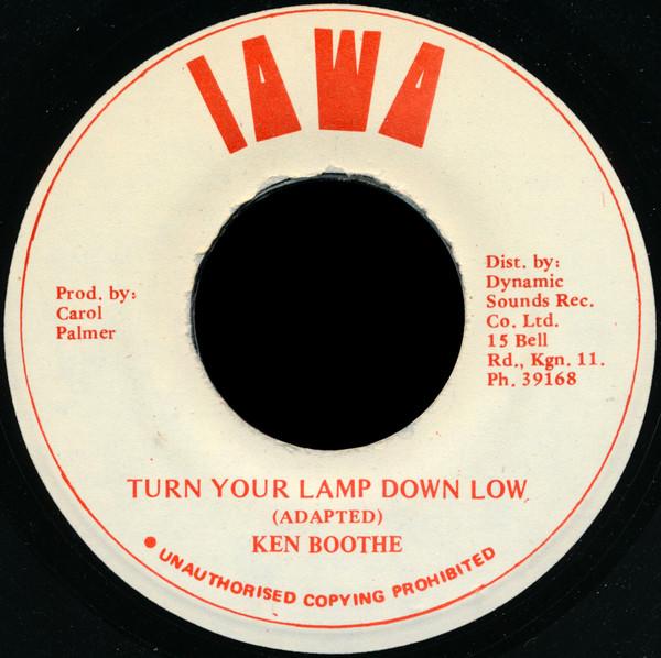 

7inch Record KEN BOOTHE Turn Your Lamp Down Low NONE Iawa Jamaica Reggae Ska Dub Used