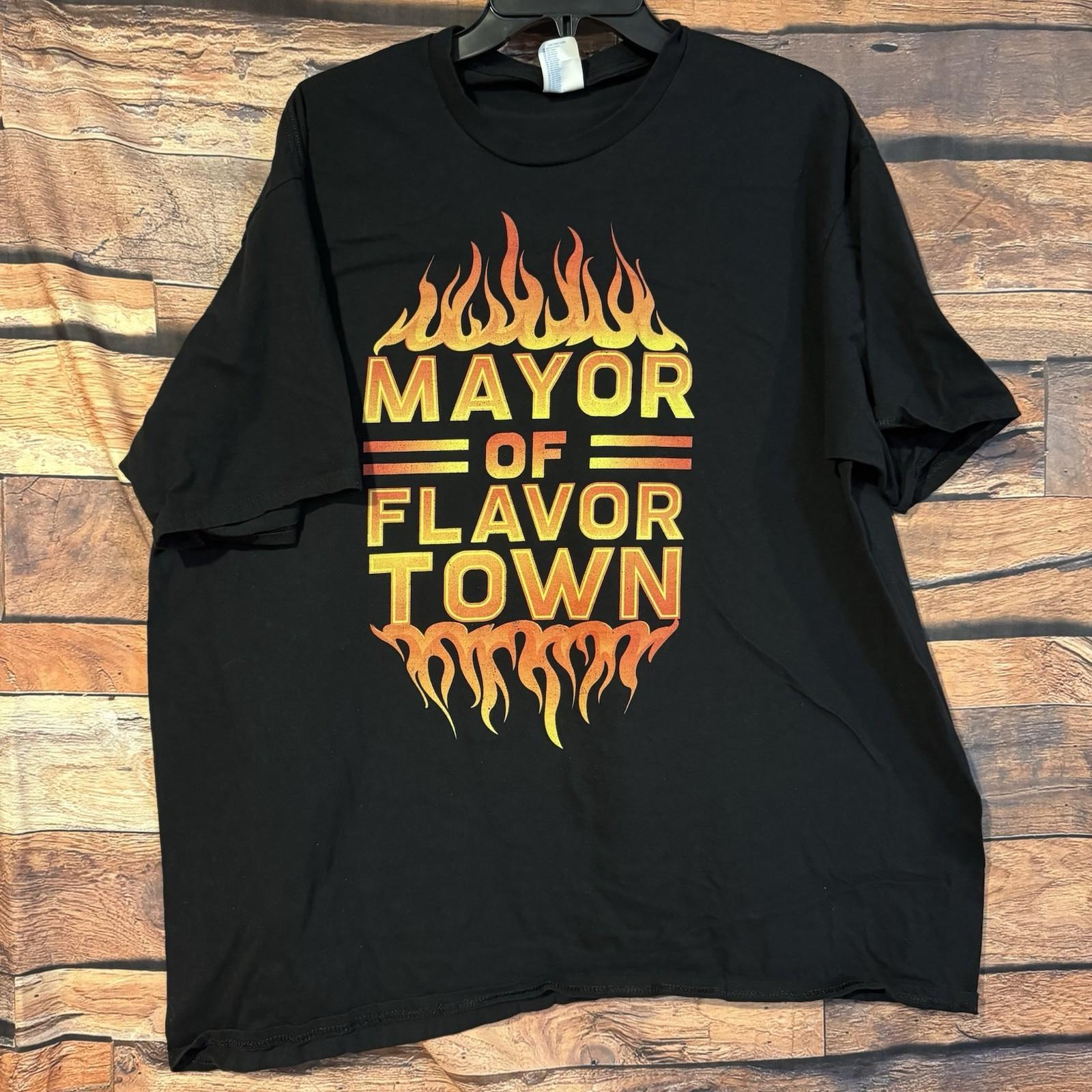 Mayor of Flavortown 3XL Black Guy Fieri Foodie BBQ Lover Chef Funny Gift Unisex T-Shirt S