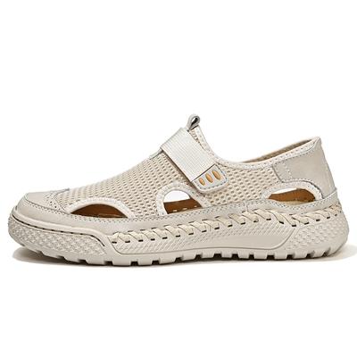 Summer Men's Sandals Handmade Mesh Breathable Casual Shoes