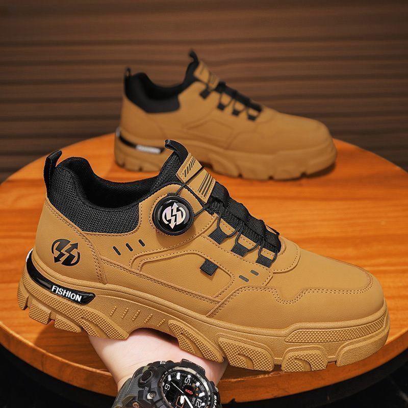 Men's 2025 Spring Slip-On Low-Top Waterproof Casual Sports Shoes with Rotating Button