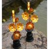 WILLRAY Lotus Flower Set, Buddhist Altar Accessories, Set of 2, Gold-Plated Lotus Flowers, Buddhist Altar Accessories, Buddhist Memorial Service,