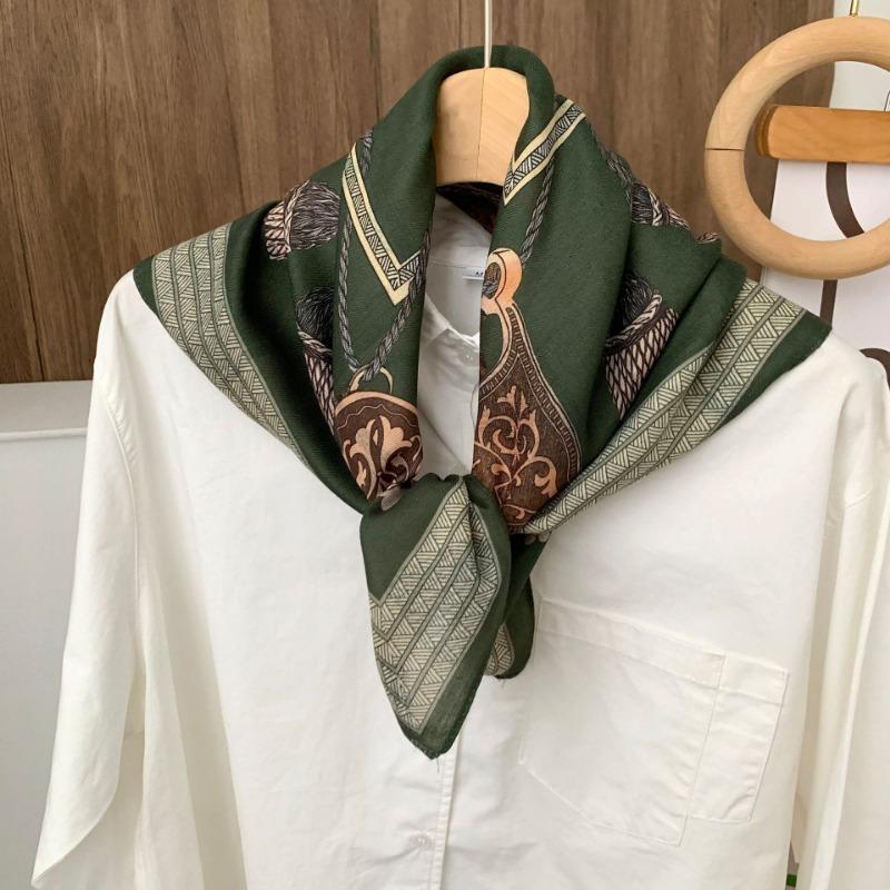Square scarf new neck scarf scarf small shawl travel bag headscarf versatile cashew flower silk scarf