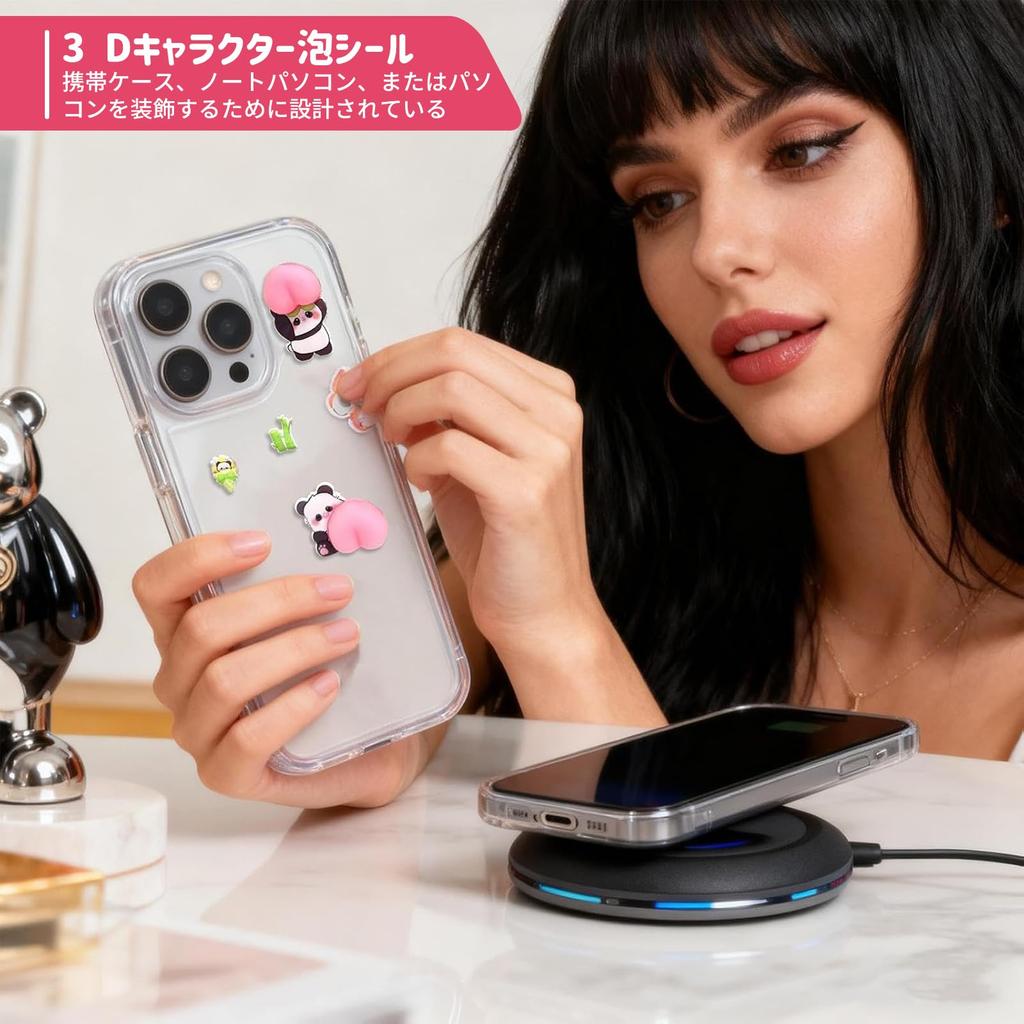 Generic Squishy Butt Cute Puffy Character 3D Marshmallow Fluffy Squishy Stickers for Sticker DIY Cute Sparkly Set of 2 Stickers, Books, Decorations,