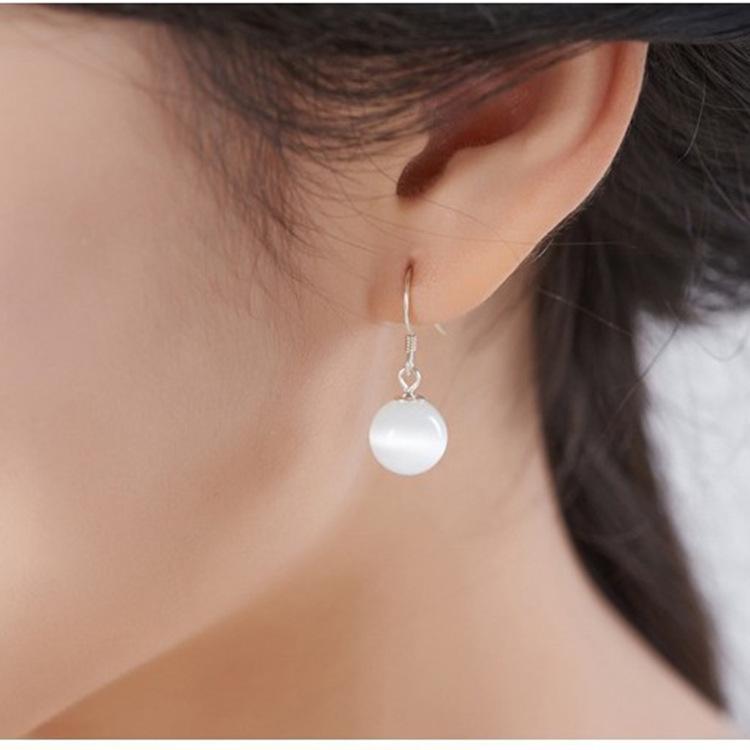 Akcesoria do kolczyków Okrągłe kolczyki z kocim okiem Kolczyki na haczykach dla studentek