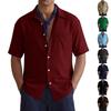 Men's Casual Stylish Button-up Shirt - Men's Loose-fitting Breathable Short-sleeved Sports Shirt