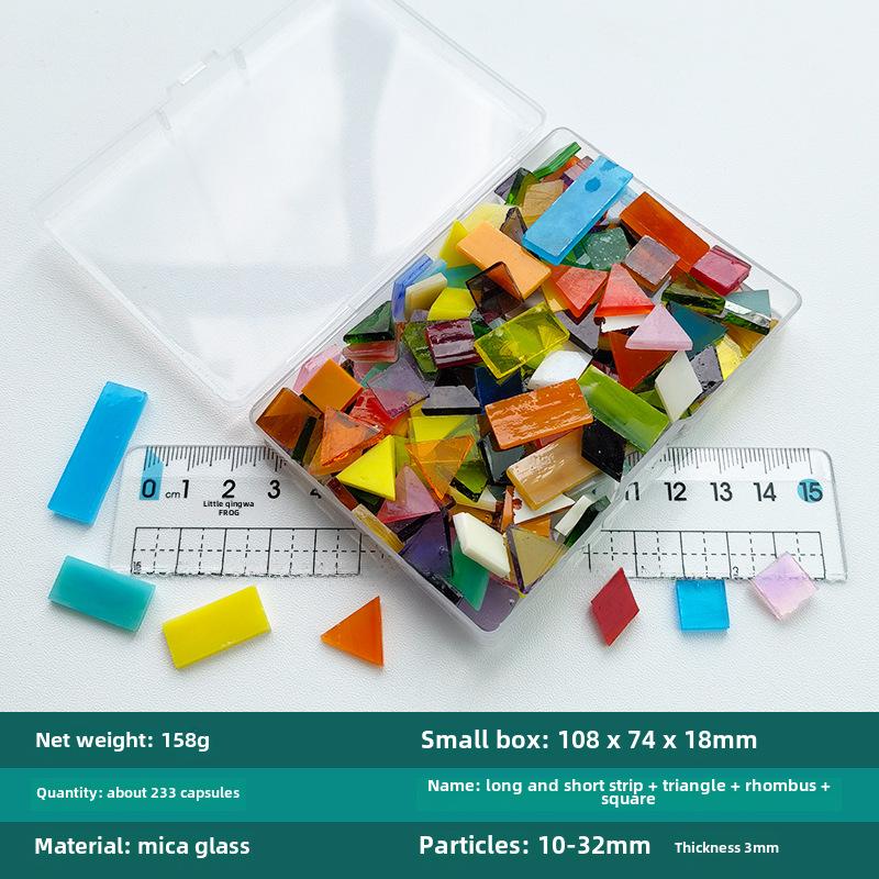 Piezas de Mosaico de Vidrio Mica de Hoja de Color Mezclado para Decoración de Candelabros DIY