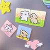 2Pcs Cute Lover Dog Jigsaw Refrigerator Magnets Cartoon Fridge Blackboard Whiteboard Photo Message Magnets Decorative