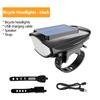 Solar-Fahrradscheinwerfer USB-wiederaufladbar MTB-Fahrrad Solar-Frontlicht mit Hupe für Nachtfahrten Wasserdichte Fahrradzubehör