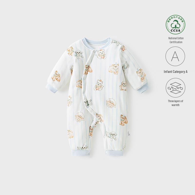 Pure Cotton Baby Bodysuit: Thickened Romper for Autumn & Winter Warmth 66cm