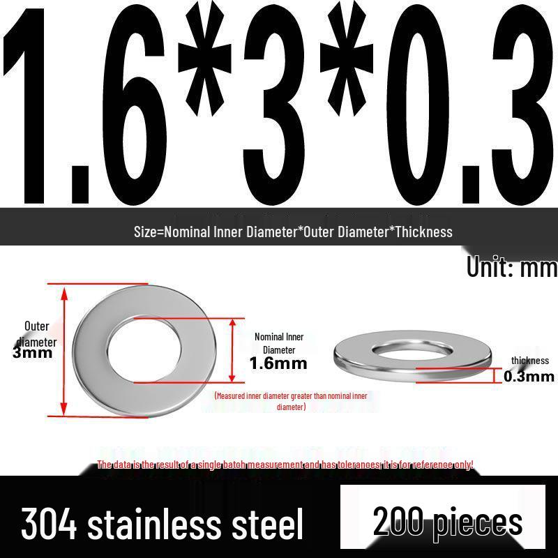 Thickened 304 Stainless Steel Flat Washer Spacer (M2-M36)