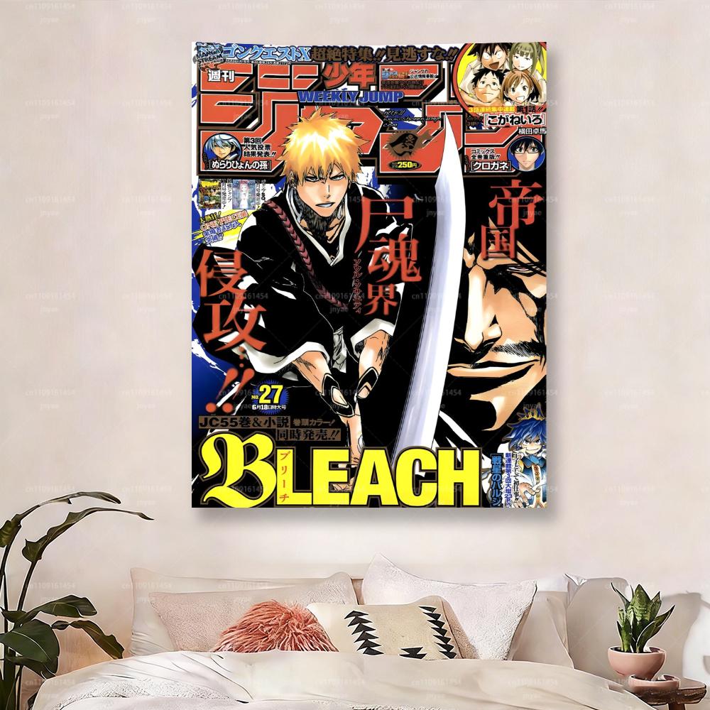 BLEACH Anime Weekly Jump Cover Tapestry Flat Print Ichigo Kurosaki Wall Hanging Japanese Manga Decor for Bedroom Fan Gift