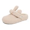 2025 autumn and winter warm bag head half slippers women wear cute girl style small thick bottom two wear fluffy slippers