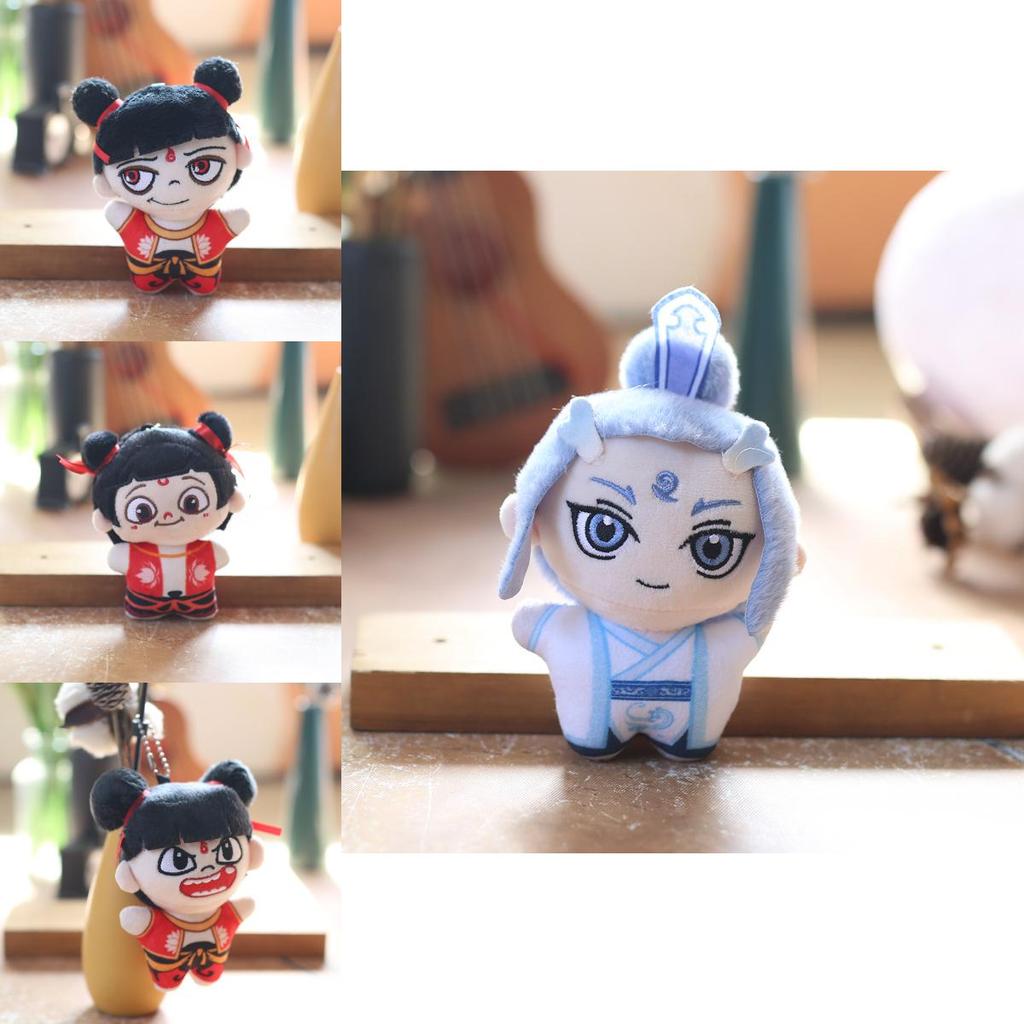 Nezha Demon Child Plush Keychain Pp Cotton Super Soft Stuffed Backpack Charm Gift For Kids