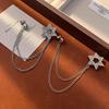 Lux Rhinestone Hexagram Brooch: Women's High-End Chain Accessory for Suits & Coats