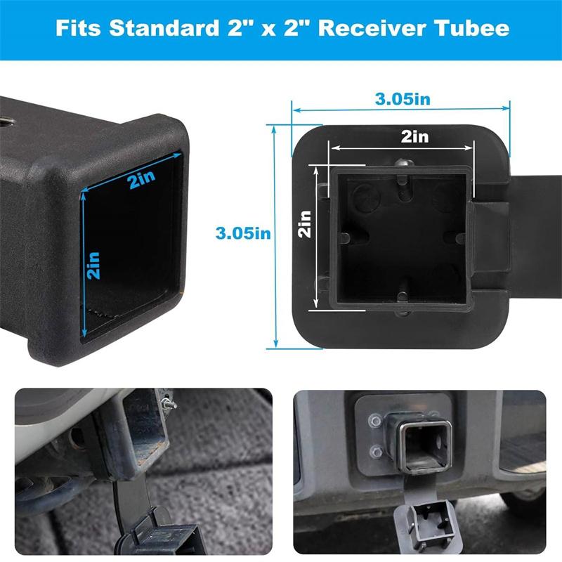 Trailer Hitch Cover 2-Inch Waterproof Towing Hitch Covers Uni-versal Plug Tube Cap Protector Automobile Exterior Car Accessories