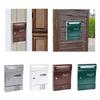 Wall Mounted Mailbox Postbox Lockable with 2 Keys Drop Decorative Minimalist Newspaper Letterbox for External Door