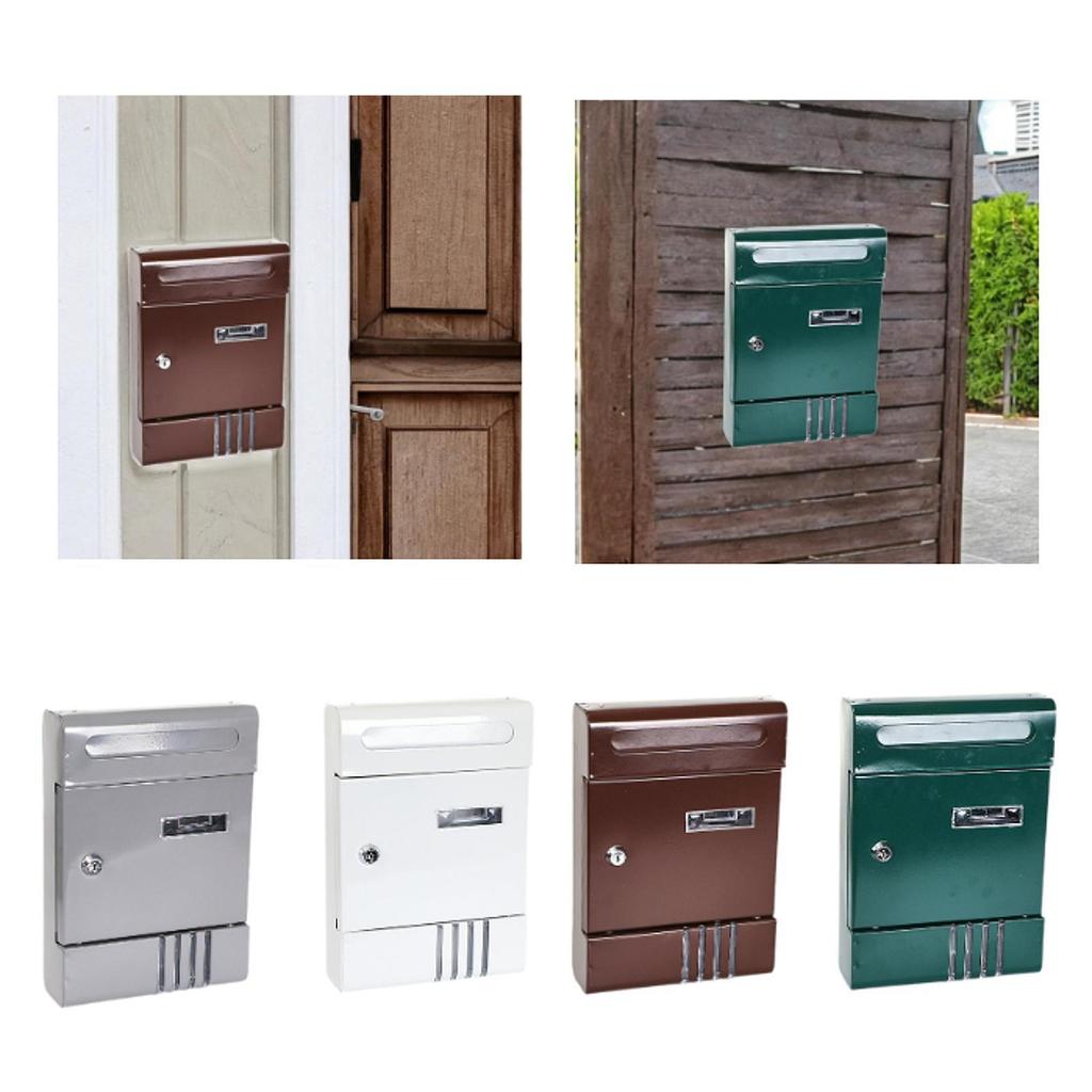 Wall Mounted Mailbox Postbox Lockable with 2 Keys Drop Decorative Minimalist Newspaper Letterbox for External Door