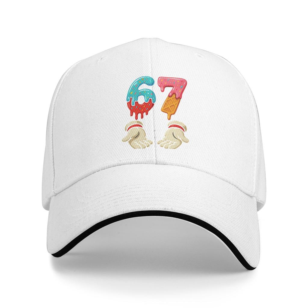 Six Seven 6 7 Meme Funny Christmas Ice Cream Drip Xmas Santa Baseball Cap Adjustable Hip Hop Hats Men Trendy Print Baseball Caps
