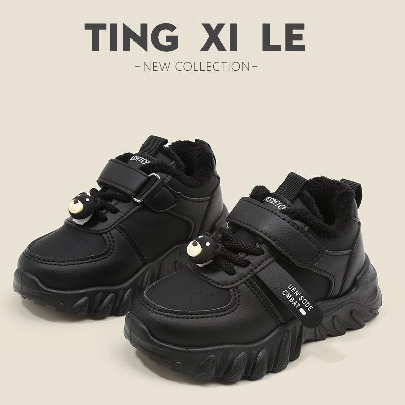 Chaussures en coton pour enfants 2025 hiver chaussures de sport pour garçons polaire épaissie chaussures de papa pour filles chaussures décontractées chaudes pour bébé