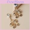 Gold Flower Earrings With Rhinestones For Women Gift Weddings And Celebrations