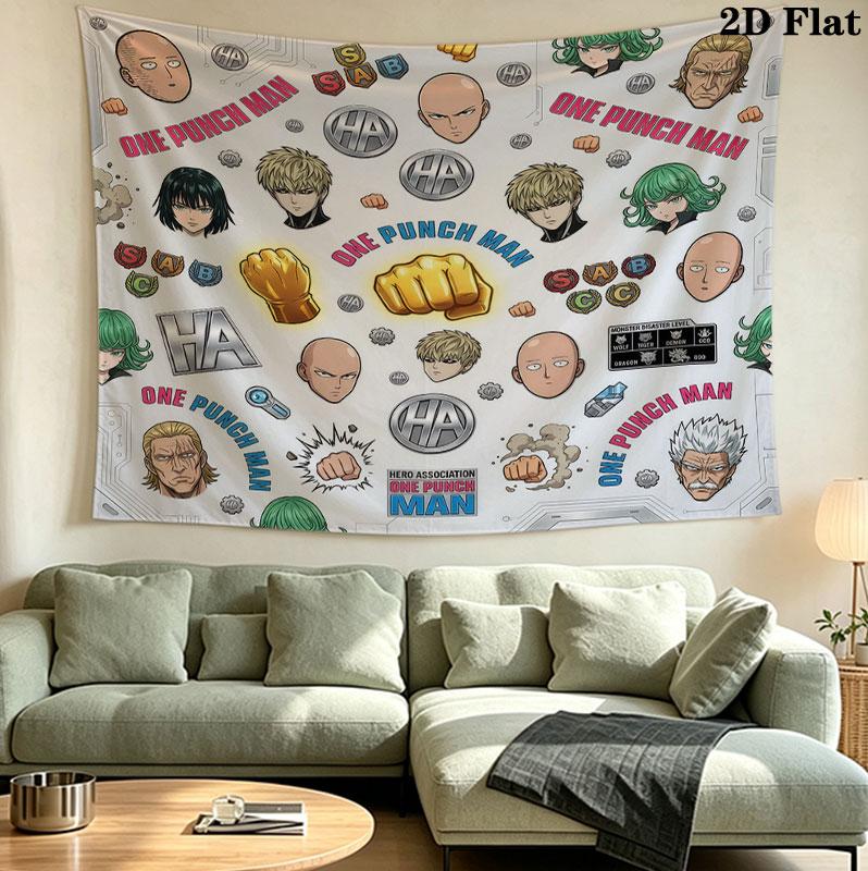 Onepunch Man Wandteppich Ästhetisches Wandbehang Gedruckter Stoffdecke Dekorative Wandteppiche Für Schlafzimmer Wohnzimmer Heimdekoration
