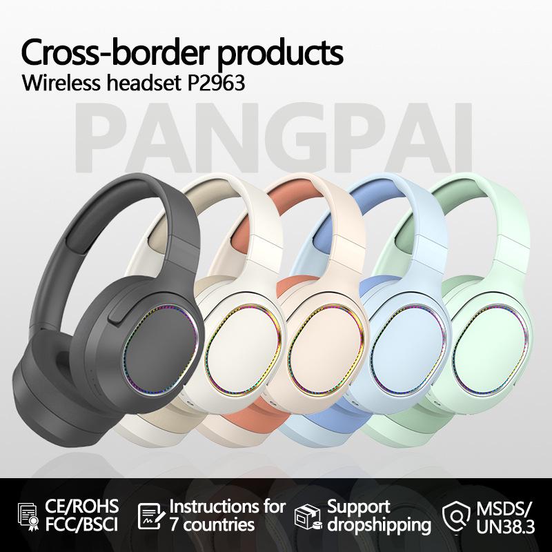 Luminous Wireless Over-Ear Bluetooth Sports Headset with Heavy Bass P2963