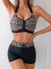 National High Waist Bikinis Women 2025 Print Two Pieces Swimsuit with Shorts Separate Bikini Set Swim Bathing Suits Beach Wear