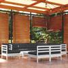 Salon de jardin 10 pcs avec coussins  bois de pin massif