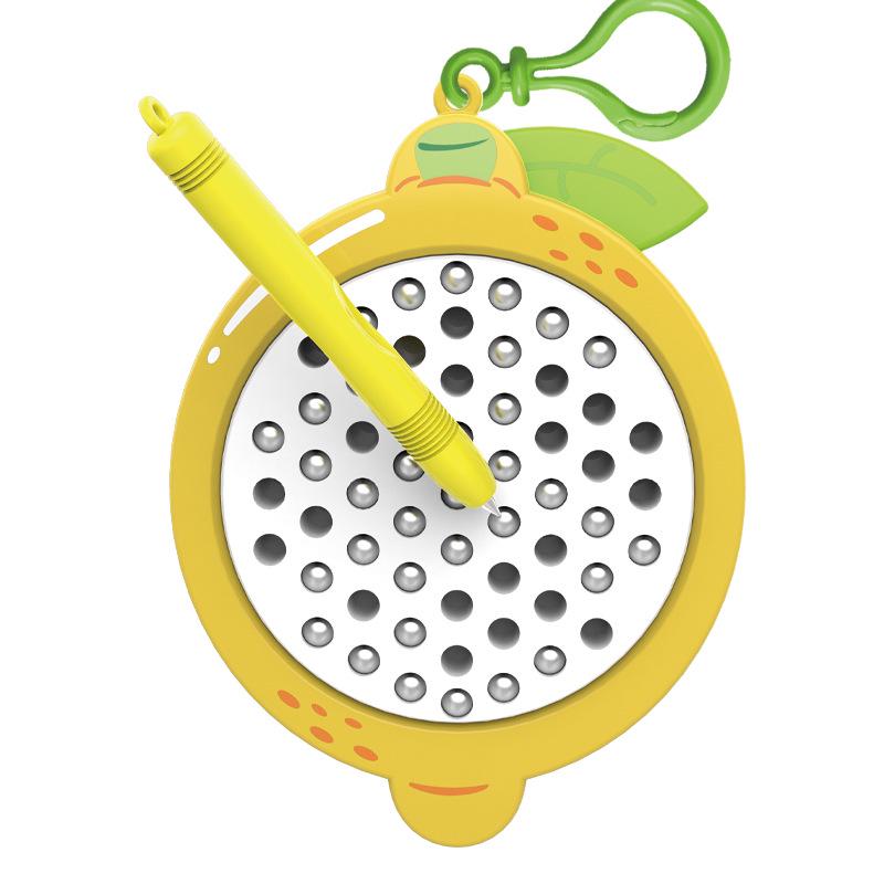 Cross-Border Magnetic Drawing Board Keychain: Fun and Educational Cartoon Animal Toy with Steel Ball Design