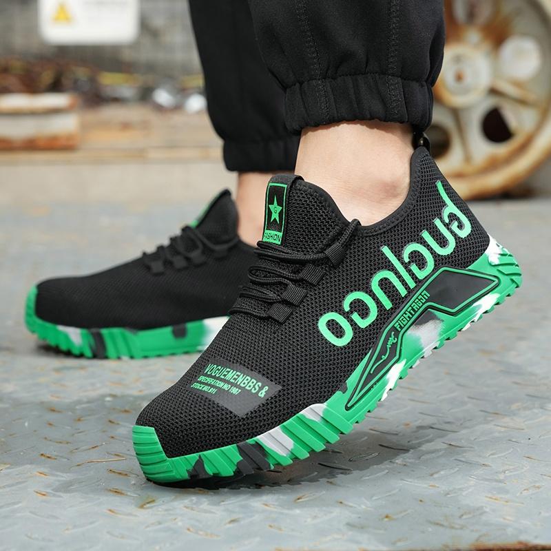 Fashion Indestructible Steel Toe Protective Safety Shoes Slip Resistant Abrasion Resistant Work Shoes Men Kevlar Insoles Sneaker