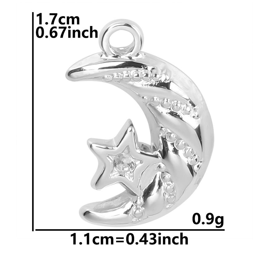 Fashion Moon Charm Pendant Metal 304 Stainless Steel Charms For Jewelry Making Supplies Wicca Components DIY Earrings Bracelets