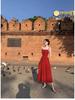 Dali Red Backless Slip Dress for Women - Perfect for Beach Vacations or Photoshoots