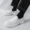 Fashion Lacquer Leather Men's Shoes Trendy Minimalist Black and White Style Fashion Party Daily Office Work Outdoor Street Shoes New
