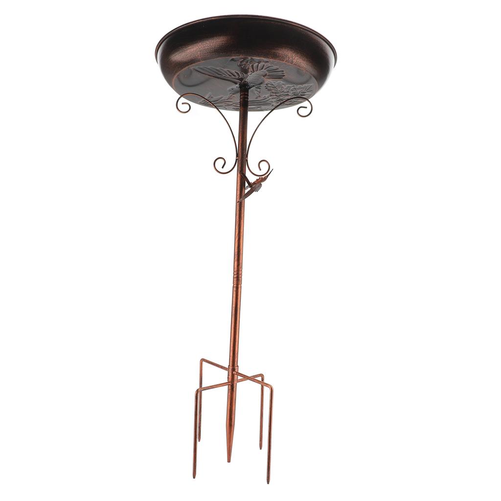 Bird Bath Feeder Stake Vintage Metal Freestanding Birdfeeder Birdbath for Outdoor Garden Decoration