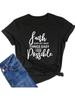 MIMOORN Unisex Herren Damen O-Ausschnitt Glaube Buchstaben Druck T-Shirts Kurzarm Grafik T-Shirts Oberteile