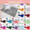 Conjunto de Tapete de Banheiro Super Macio de 2 Peças Pedestal de Vaso Sanitário Antiderrapante Com Espuma Absorvente Tapete Shaggy de Chenille
