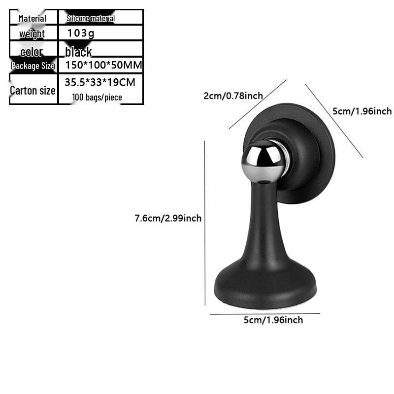 Magnetic Silicone Door Stopper - Silent, Punch-Free, Anti-Collision Suction Cup for Wooden Doors.