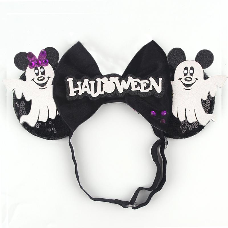 Disney Mausohren Verstellbares Elastisches Stirnband Für Baby Erwachsene Pailletten 5" Schleife Haarband Festival Party DIY Haarschmuck