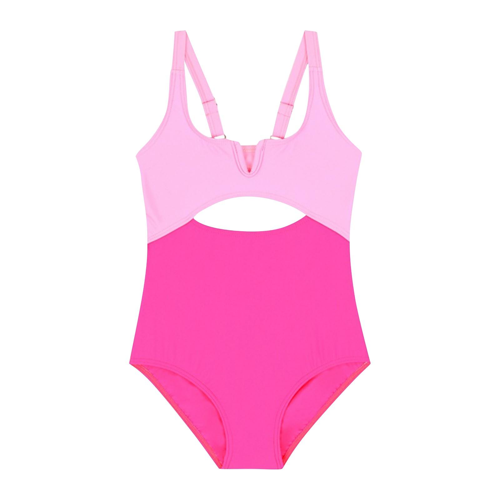 

Детский цельный купальник с цветными блоками 164 розовый