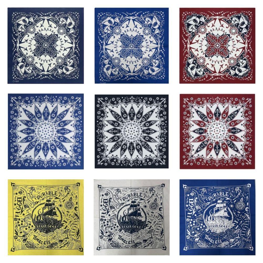 1Pcs Multi-purpose Square Bandana Multi-colored Hiphop Scarf New Headband Headscarf  for Men Women