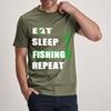 Tshirts For Unisex Breathable For Man Crew Neck Tshirt Casual Eat Sleep Fishing Repeat Retro Man Top Tees Soft Cotton Tee Casual
