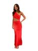In Stock: Sexy Red Evening Dress - European & American Style, Solid Color, Summer Long Dress for Women