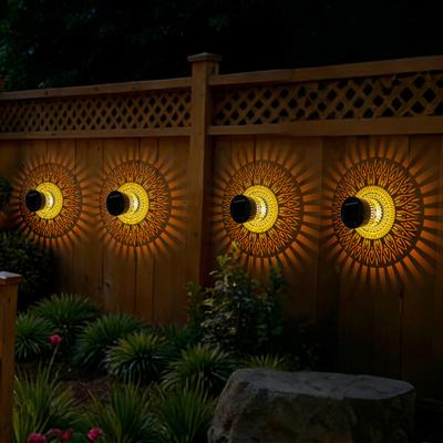 Yousheng Decorative Solar Light Metal Solar Powered Outdoor Wall Light Weatherproof Deck Step Fence Light for Garden Backyard Patio Yard Decor